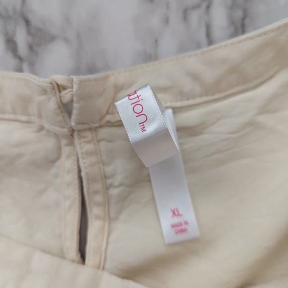 Women's Xhilaration Dress Cream with Embroidery and Pockets - Picture 6 of 9